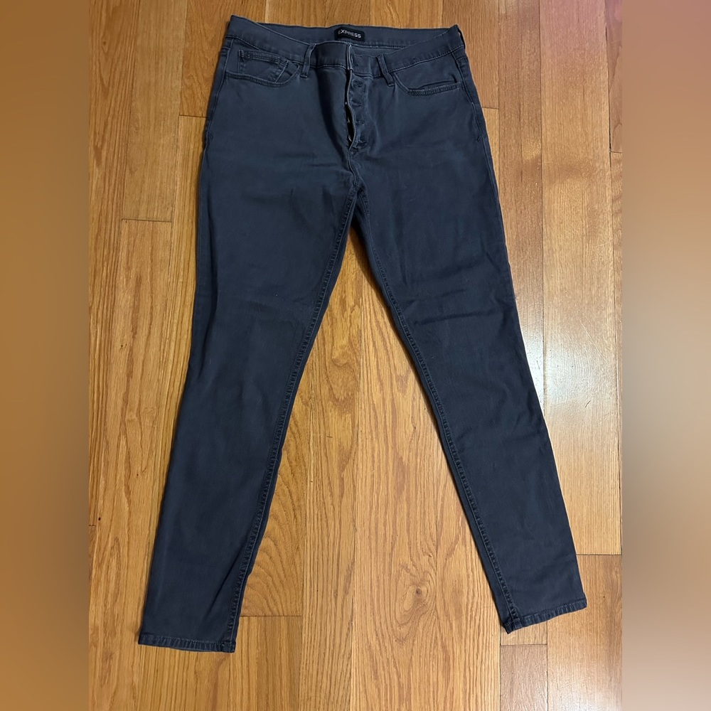 Express Mid Rise Jegging/Legging, Button Up Fly, Grey